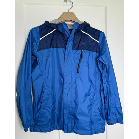LL Bean Raincoat Rain Jacket Royal Blue Hooded Taped Seams Boys Size XL (18) - Picture 1 of 14